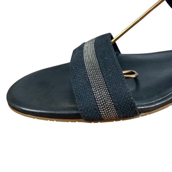 Vaneli Van Eli Womens Black Silver Slingback Sandals Low Heel Shoes Strappy sz 7 - Picture 5 of 15